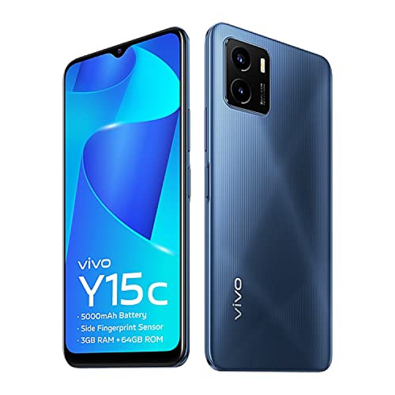 Vivo Y15C (Mystic Blue, 3GB RAM, 64GB Storage) Refurbished