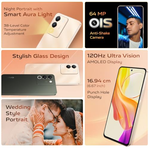 Vivo Y200 5G (Desert Gold, 8GB RAM, 128GB Storage) Refurbished