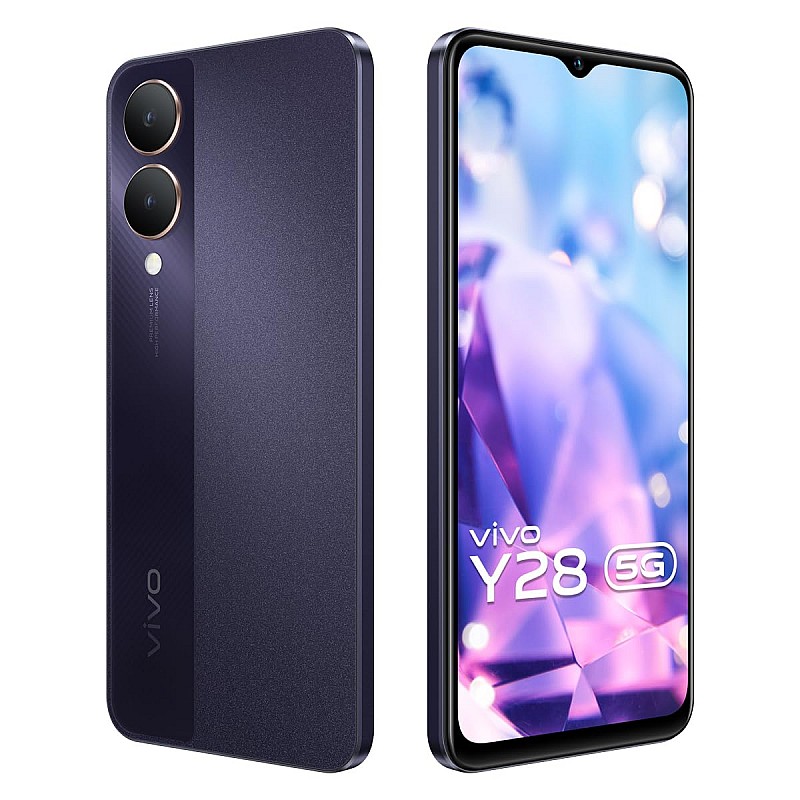 Vivo Y28 5G (Crystal Purple, 4GB RAM, 128GB Storage) Refurbished 