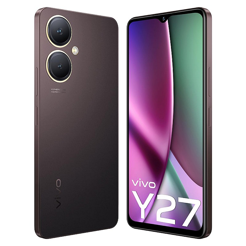 Vivo Y27 (Burgundy Black, 6GB RAM, 128GB Storage) Refurbished 