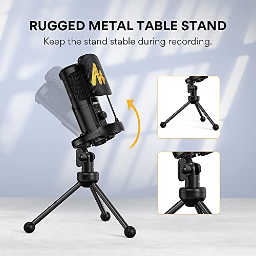 Maono AU-A04TR USB Condenser Cardioid Microphone Kit with Tripod for Podcast, PC, Gaming, Recording, YouTube, Vlogging Maono AU-A04TR USB Condenser Cardioid Microphone Kit with Tripod for Podcast, PC, Gaming, Recording, YouTube, Vlogging