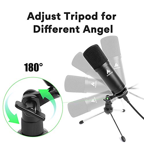 Maono AU-A04TR USB Condenser Cardioid Microphone Kit with Tripod for Podcast, PC, Gaming, Recording, YouTube, Vlogging Maono AU-A04TR USB Condenser Cardioid Microphone Kit with Tripod for Podcast, PC, Gaming, Recording, YouTube, Vlogging