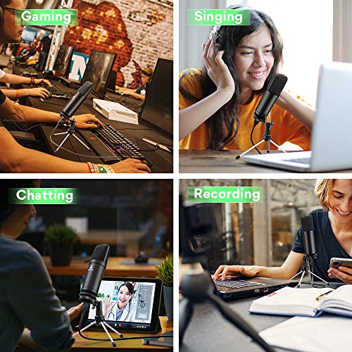 Maono AU-A04TR USB Condenser Cardioid Microphone Kit with Tripod for Podcast, PC, Gaming, Recording, YouTube, Vlogging Maono AU-A04TR USB Condenser Cardioid Microphone Kit with Tripod for Podcast, PC, Gaming, Recording, YouTube, Vlogging