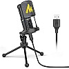 Maono AU-A04TR USB Condenser Cardioid Microphone Kit with Tripod for Podcast, PC, Gaming, Recording, YouTube, Vlogging