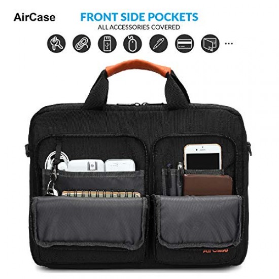 AirCase C26 13.3 Inch/14 Inch Messenger Laptop Bag with Shoulder Strap (Black)