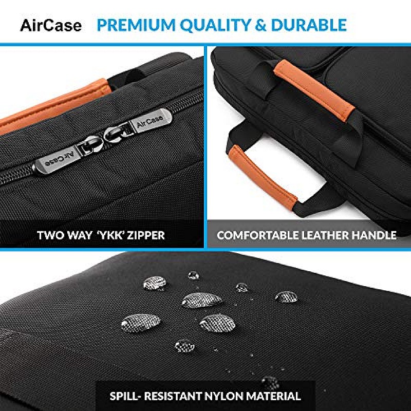 AirCase C26 13.3 Inch/14 Inch Messenger Laptop Bag with Shoulder Strap (Black)