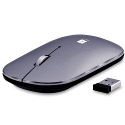 iBall G1000 Silent Button Metal Premium Wireless Mouse with Nano Receiver PC/Mac/Laptop-Silver