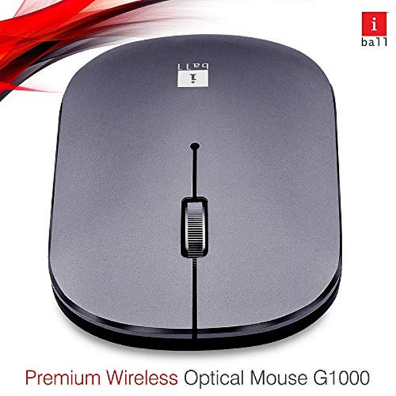 iBall G1000 Silent Button Metal Premium Wireless Mouse with Nano Receiver PC/Mac/Laptop-Silver