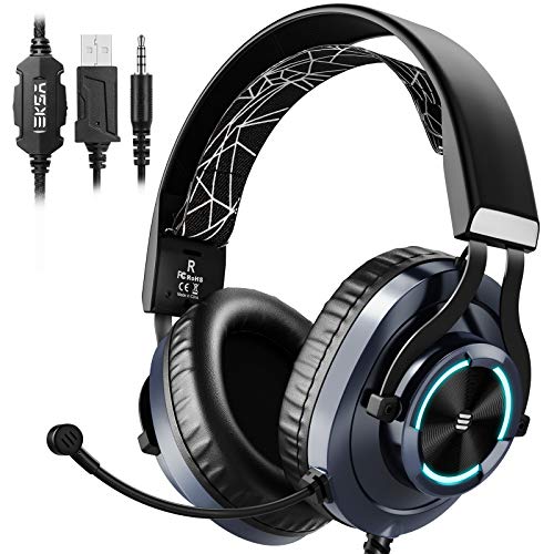 Eksa E3000 Gaming Wired On Ear Headphones Noise Cancelling, Led Light For Pc, Ps4, Ps5 (Black) Eksa E3000 Gaming Wired On Ear Headphones Noise Cancelling, Led Light For Pc, Ps4, Ps5 (Black)