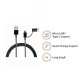 Xiaomi Mi 2-in-1 USB Cable 100Cm Black Multipurpose Cable Which Supports Both Type C Black