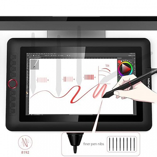 XP-PEN Artist 13.3 Pro 13.3 Inch Drawing Pen Display Graphics Monitor Full-Laminated Technology Drawing Monitor with Tilt Function and Red Dia