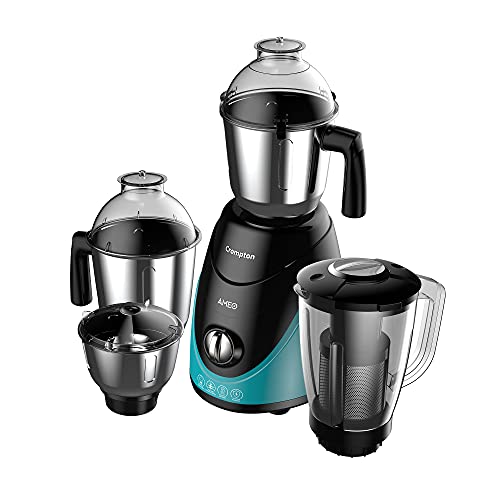 Crompton Ameo 750-Watt Mixer Grinder Motor Vent-X Technology (3 Stainless Steel Jars, Black And Green Crompton Ameo 750-Watt Mixer Grinder Motor Vent-X Technology (3 Stainless Steel Jars, Black And Green
