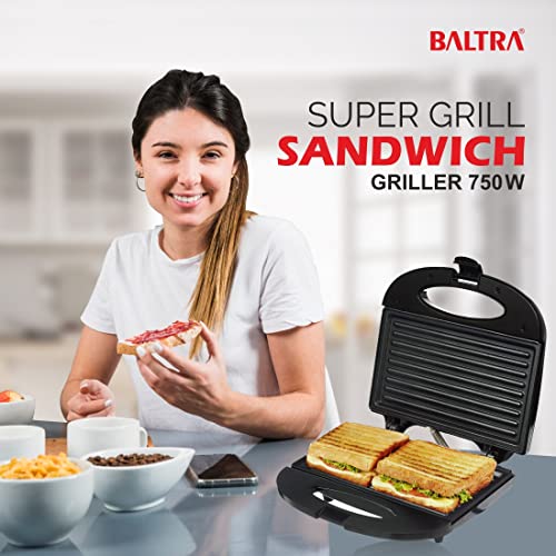 BALTRA Super Grill 750 Watt Sandwich Griller, Black, Small BALTRA Super Grill 750 Watt Sandwich Griller, Black, Small