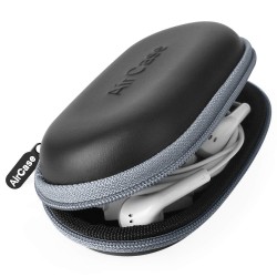 AirCase C41- Earphone Case Pouch Travel Organizer for Earphone, Pen Drives, Memory Card, Data Cable (Grey Zip)