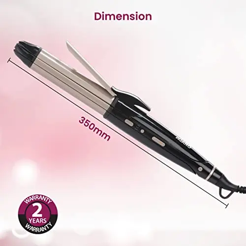 AGARO 4-in1 Hair Styler Straightener Crimper Curler Brush For Women HS1107 Hair Styling Black And Rose Gold