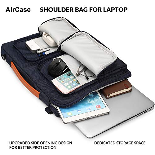 AirCase Office Sling Messenger Bag fits upto 14.1 Laptop Macbook, Detachable Blue