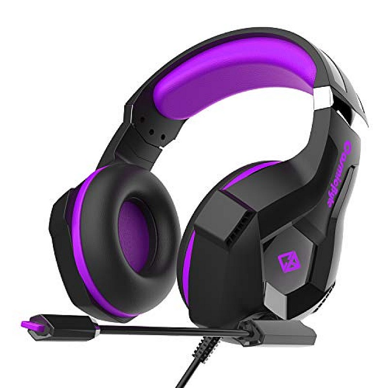 Cosmic Byte H11 Gaming wired over ear Headset with Microphone (Black Purple)