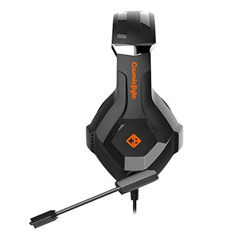 Cosmic Byte H11 Gaming Wired Over-ear Headset with Microphone (Black/Orange, Pack Of 1)