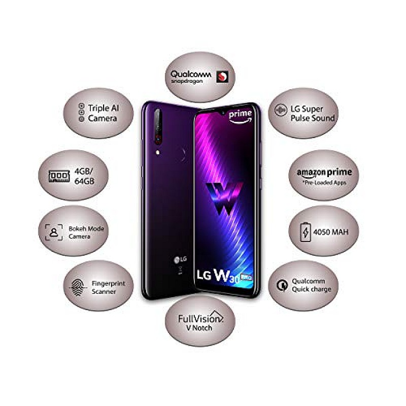 LG W30 PRO with 16MP Front Camera (Midnight Purple, 4GB RAM, 64GB ) Refurbished