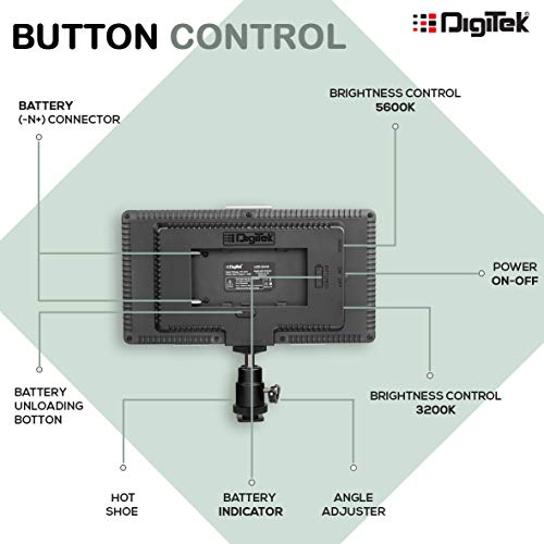 DIGITEK® LED D416 Professional Video Light & NP-750 Li-ion Battery with Micro USB Charging Dimmable 3200k -5600k DIGITEK® LED D416 Professional Video Light & NP-750 Li-ion Battery with Micro USB Charging Dimmable 3200k -5600k