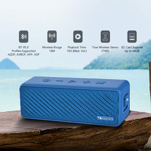 Nakamichi Speck 16 Watt Wireless Bluetooth Portable Speaker (Blue) Nakamichi Speck 16 Watt Wireless Bluetooth Portable Speaker (Blue)