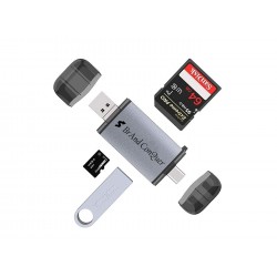 Brand Conquer Metal Body 6 in 1 with OTG, SD Card Reader, USB Type C, USB 3.0 and Micro USB, For Memory Card