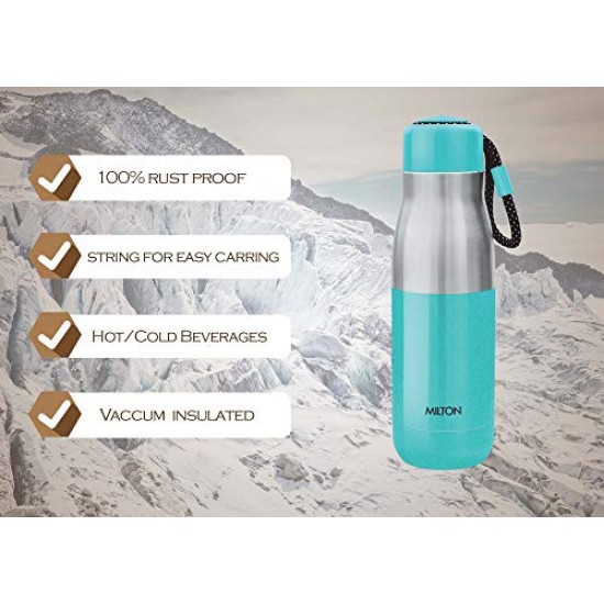 Milton Eminent 600 thermosteel Hot and Cold Water Bottle, 517 ml, Aqua Green