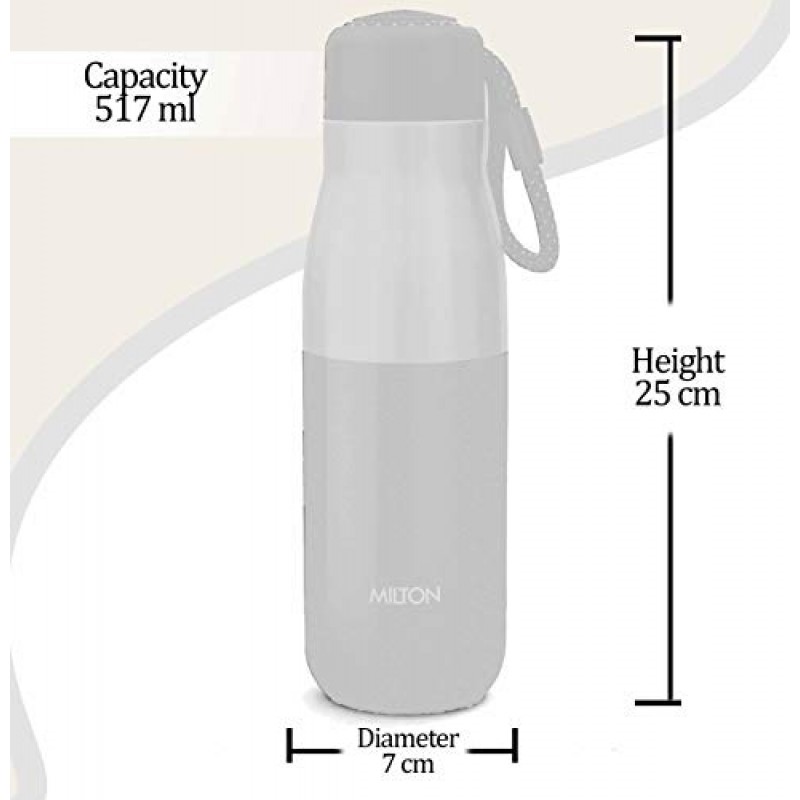 Milton Eminent 600 thermosteel Hot and Cold Water Bottle, 517 ml, Aqua Green