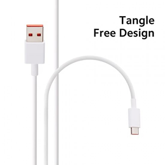 Xiaomi Hypercharge Type C 100 Cm Cable|Supports 120W, 67W Fast Charging Capability White
