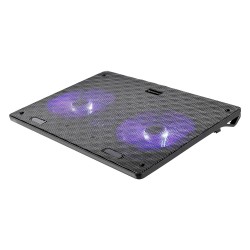 Zebronics, ZEB-NC3300 USB Powered Laptop Cooling Pad with Dual Fan, Dual USB Port and Blue LED Lights Black