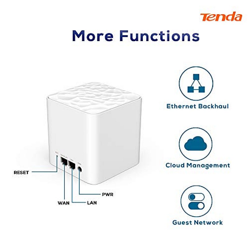 Tenda Nova MW5G Whole Home Mesh Wi-Fi System, 3500sq² Wi-Fi Coverage, Two Gigabit Ports Wi-Fi Booster