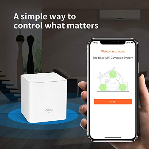 Tenda Nova MW5G Whole Home Mesh Wi-Fi System, 3500sq² Wi-Fi Coverage, Two Gigabit Ports Wi-Fi Booster
