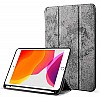 Robustrion Cover for iPad 9th Generation with Pencil Holder 8th 7th Generation 10.2 inch Marble Series Flip Stand Cover Case - Grey