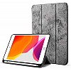 Robustrion Cover for iPad 9th Generation with Pencil Holder 8th 7th Generation 10.2 inch Marble Series Flip Stand Cover Case - Grey