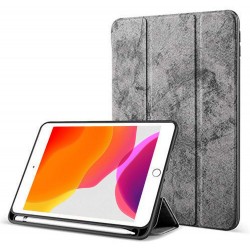 Robustrion Cover for iPad 9th Generation with Pencil Holder 8th 7th Generation 10.2 inch Marble Series Flip Stand Cover Case - Grey