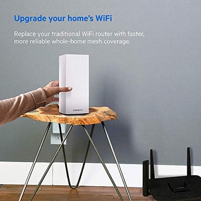 Linksys MX5300 Velop AX Whole Home WiFi 6 System Wireless Router and Extender, Gigabit Ethernet Ports, 5.3 Gbps, 3,000 sq ft, 50 devices  1Pack