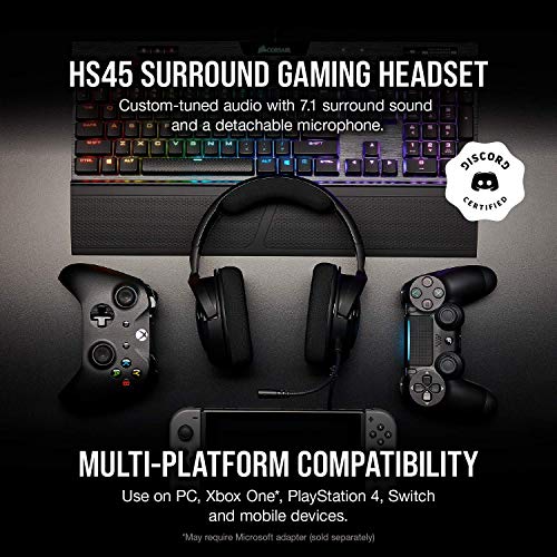 Corsair HS45 Surround Wired Gaming Headset (Carbon, On the Ear) Corsair HS45 Surround Wired Gaming Headset (Carbon, On the Ear)