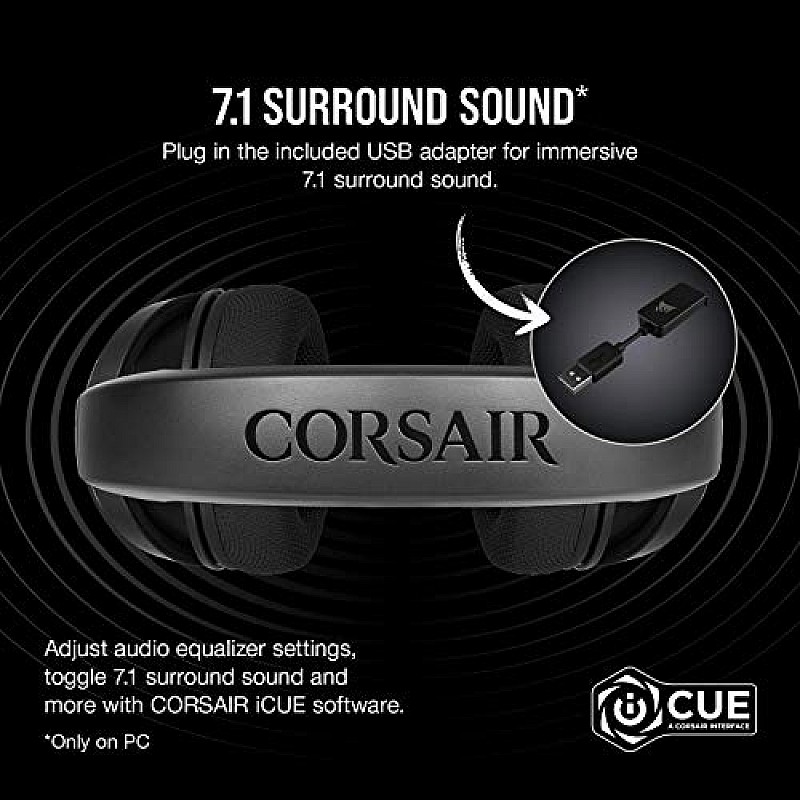 Corsair HS45 Surround Wired Gaming Headset  (Carbon, On the Ear)