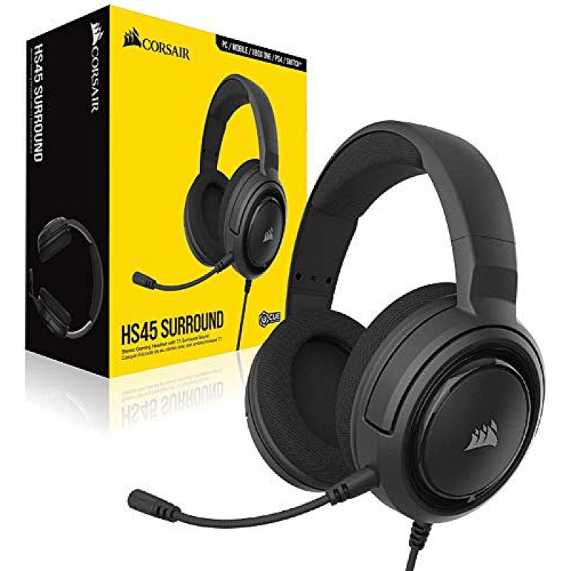 Corsair HS45 Surround Wired Gaming Headset  (Carbon, On the Ear)