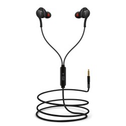 Foxin in-Ear Sweat-Proof Wired Earphones with 12mm Bass Driver, in-line Mic, Noise Cancelling Headset with 1.2m (B2-Black)