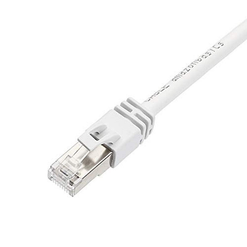 amazon basics Rj45 Cat 7 High-Speed Gigabit Ethernet Patch Internet Cable For Printer, Server - 10Gbps, 600Mhz  ,3-Foot, White