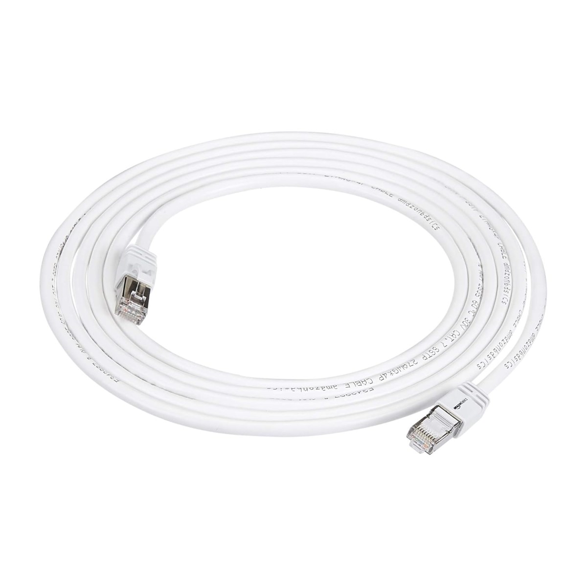 amazon basics Rj45 Cat 7 High-Speed Gigabit Ethernet Patch Internet Cable For Printer, Server - 10Gbps, 600Mhz  ,3-Foot, White amazon basics Rj45 Cat 7 High-Speed Gigabit Ethernet Patch Internet Cable For Printer, Server - 10Gbps, 600Mhz  ,3-Foot, White