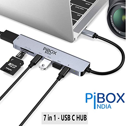PiBOX India- USB C Hub Dock- 7 in 1 with 4K 30HZ HDCP Compliant, TF/SD Card Reader PiBOX India- USB C Hub Dock- 7 in 1 with 4K 30HZ HDCP Compliant, TF/SD Card Reader