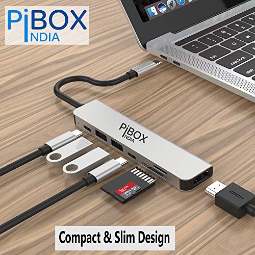 PiBOX India- USB C Hub Dock- 7 in 1 with 4K 30HZ HDCP Compliant, TF/SD Card Reader PiBOX India- USB C Hub Dock- 7 in 1 with 4K 30HZ HDCP Compliant, TF/SD Card Reader