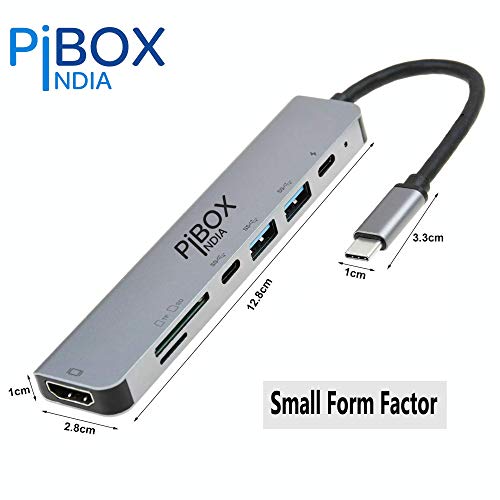 PiBOX India- USB C Hub Dock- 7 in 1 with 4K 30HZ HDCP Compliant, TF/SD Card Reader PiBOX India- USB C Hub Dock- 7 in 1 with 4K 30HZ HDCP Compliant, TF/SD Card Reader