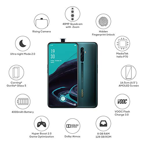 OPPO Reno2 F (Lake Green, 8GB RAM, 128GB Storage) Refurbished