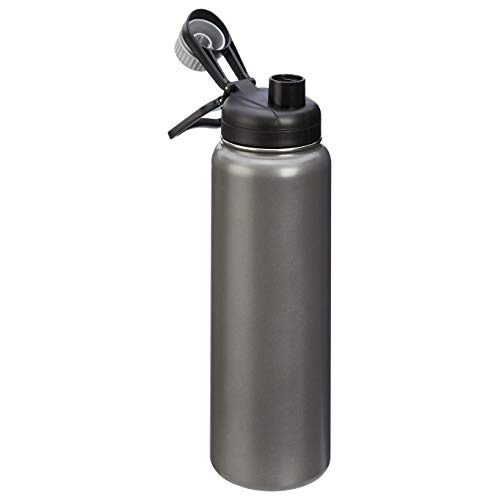 Amazon Basics Stainless Steel Insulated Water Bottle with Spout Lid, (890 ml, Grey) Amazon Basics Stainless Steel Insulated Water Bottle with Spout Lid, (890 ml, Grey)