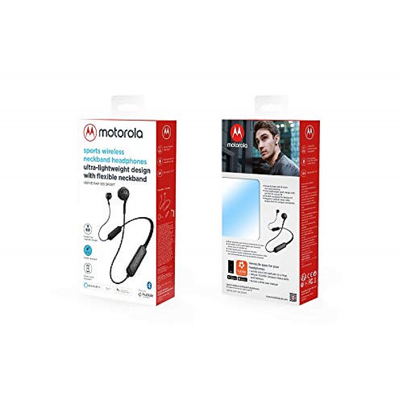 Motorola Lifestyle Ververap 105 Wireless Bluetooth in Ear Neckband Headphone with Mic (Black)