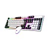 Ant Esports KM1610 LED Keyboard and Mouse Combo, 104 Keys Rainbow Backlit Keyboard and 7 Colour RGB Mouse, White Gaming Keyboard and Mouse Combo