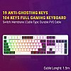 Ant Esports KM1610 LED Keyboard and Mouse Combo, 104 Keys Rainbow Backlit Keyboard and 7 Colour RGB Mouse, White Gaming Keyboard and Mouse Combo